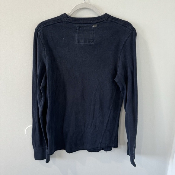 VINTAGE Abercrombie & Fitch Shirt Mens Small Blue Muscle Y2K 90s Thermal Preppy - Picture 3 of 6